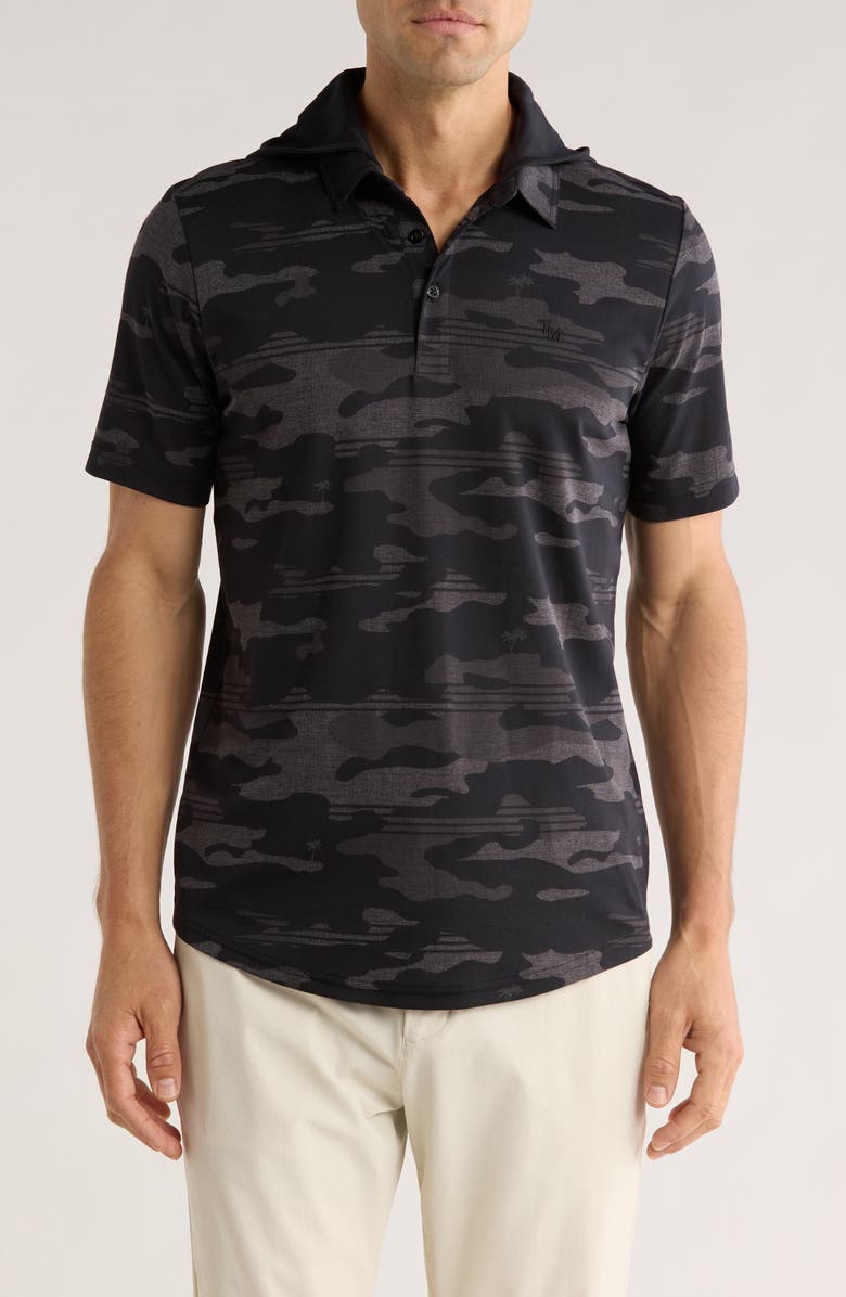 TravisMathew Showdown Stealth Knit Polo, Main, color, Black