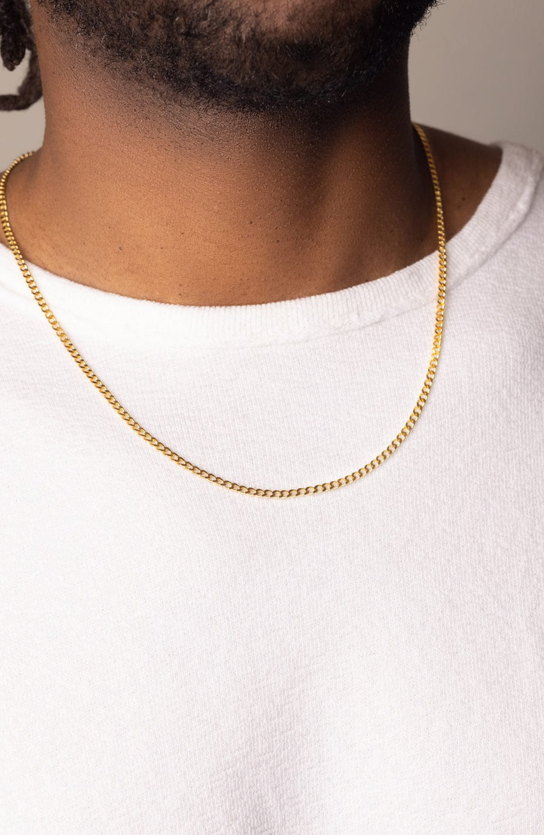 Nialaya Cuban Link Chain Necklace, Alternate, color, Gold