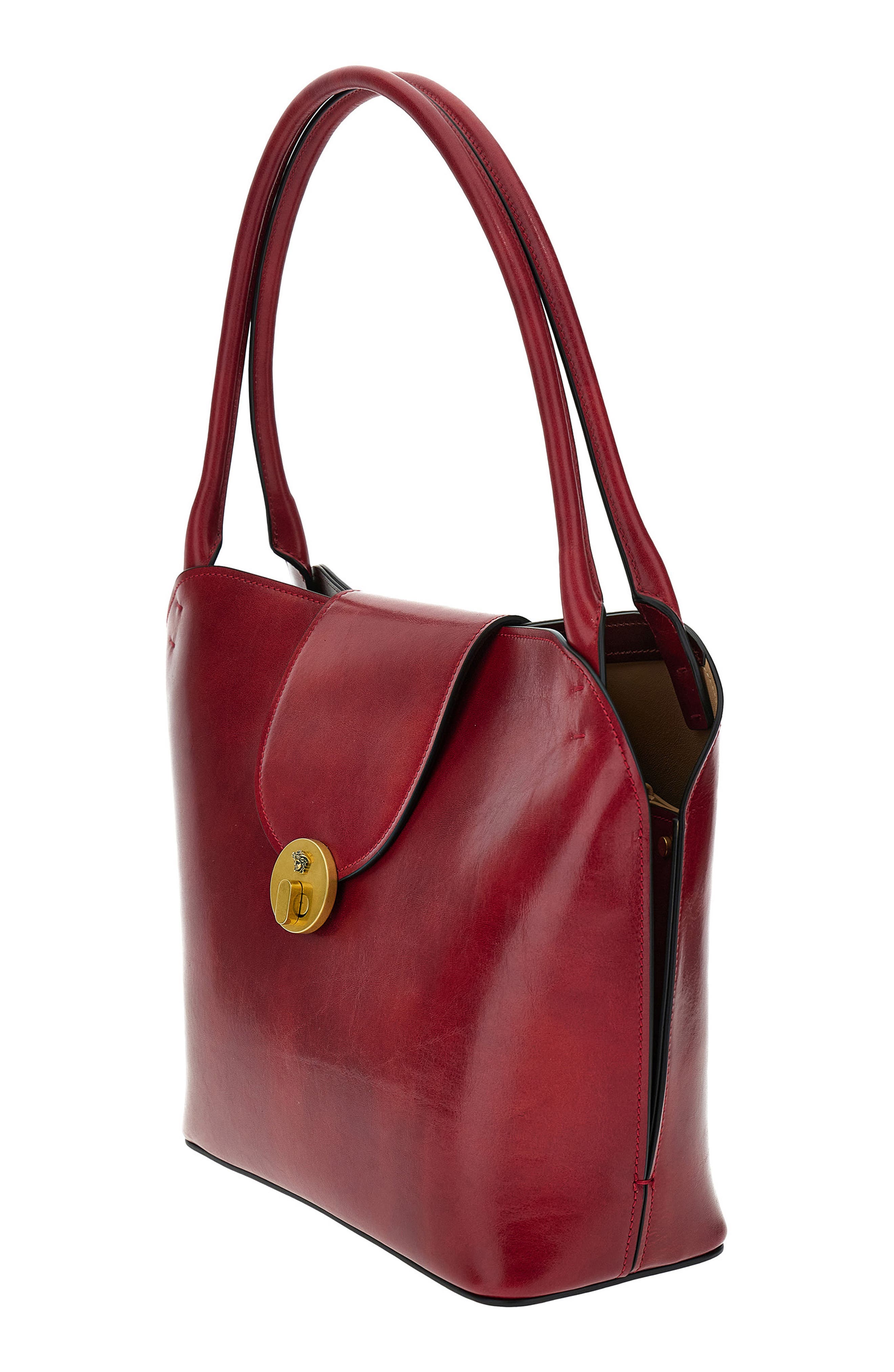 Medium Vivian Leather Shoulder Bag, Alternate, color, CARMINIO RED GOLD 82