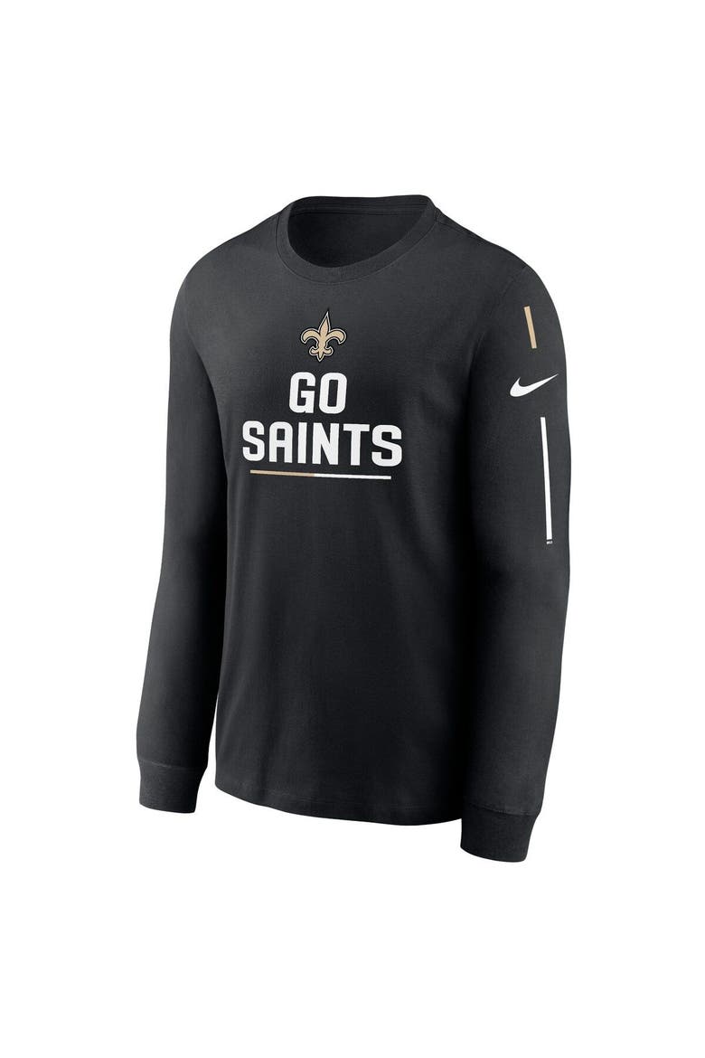 Men's Nike Black New Orleans Saints Team Slogan Long Sleeve T-Shirt, Alternate, color, Black