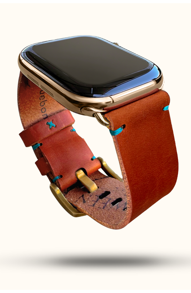 Bluebonnet The Companion Horween Leather Apple Watch Band, Main, color, English Tan