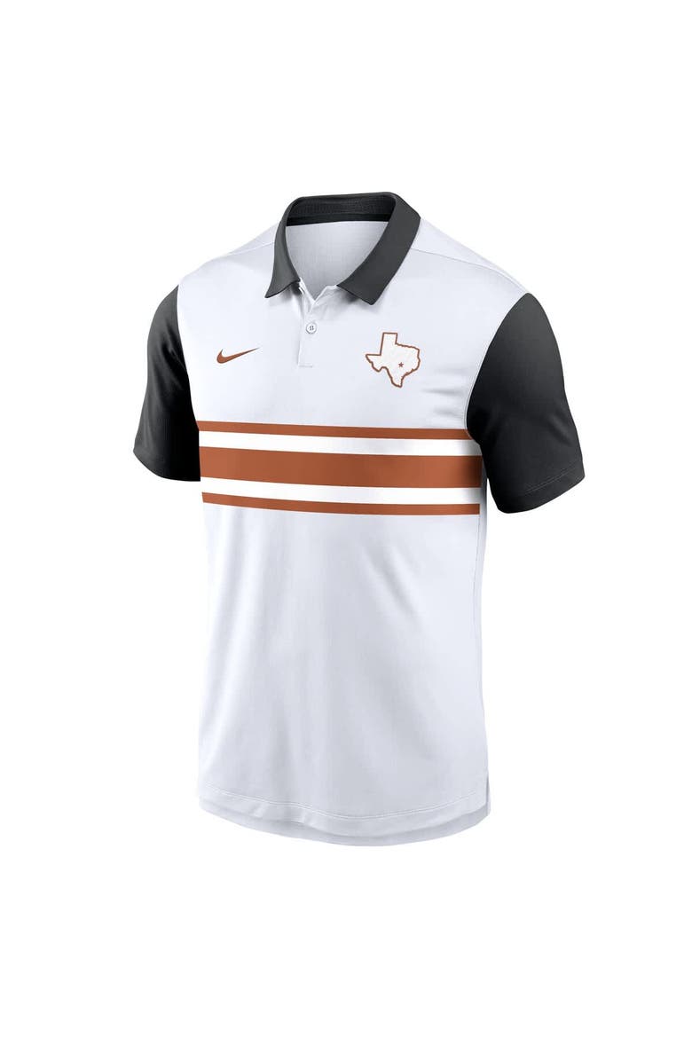 Men's Nike White/Black Texas Longhorns Athletic Prep Alt Logo Vapor Performance Polo, Alternate, color, White