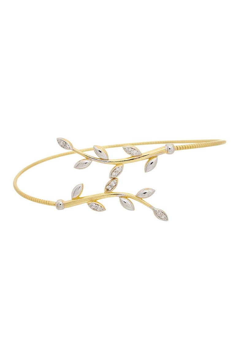 Diamond Leaf Mesh Cuff Bracelet, Main, color, YELLOW