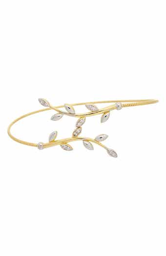 Diamond Leaf Mesh Cuff Bracelet