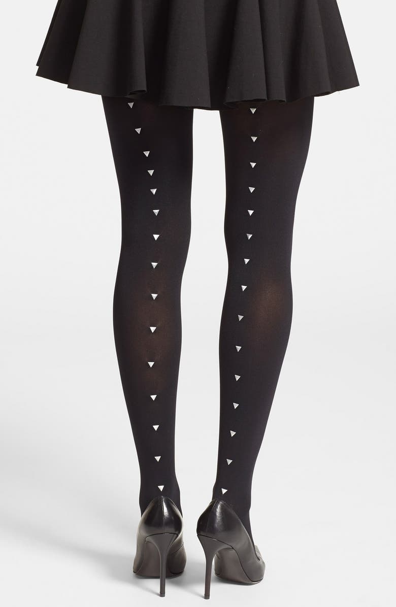 Vince Camuto Studded Back Seam Tights, Main, color, 