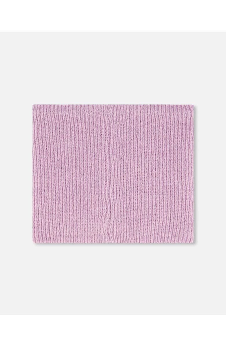 Deux par Deux Baby Girl's Mid-Season Knit Neckwarmer Lilac, Alternate, color,