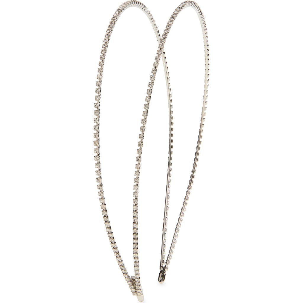 Lelet Ny Vera Double Row Crystal Embellished Headband In Crystal