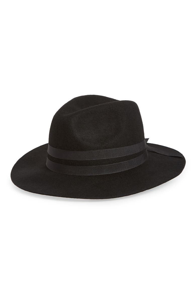 Floppy Wool Panama Hat, Main, color, BLACK