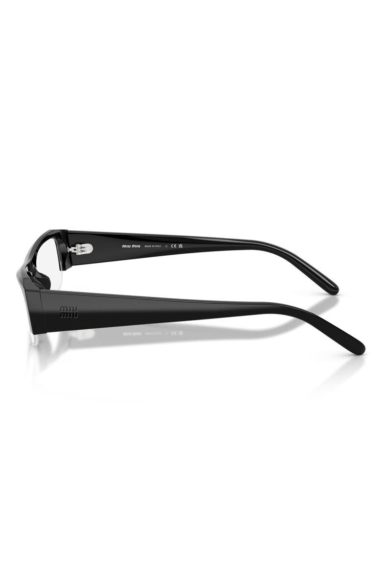 Miu Miu 54mm Rectangular Sunglasses, Alternate, color, Black / Clear Blue Light