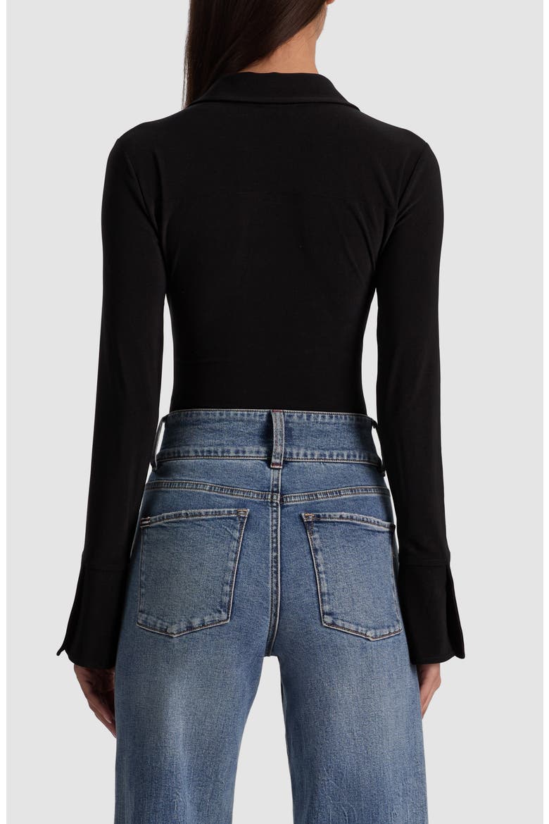 Freya Long Sleeve Nipped Waist Bodysuit, Alternate, color, BLACK