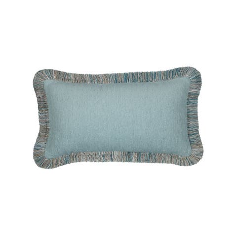 Halo Fringed Indoor & Outdoor Woven Accent Pillow & Insert