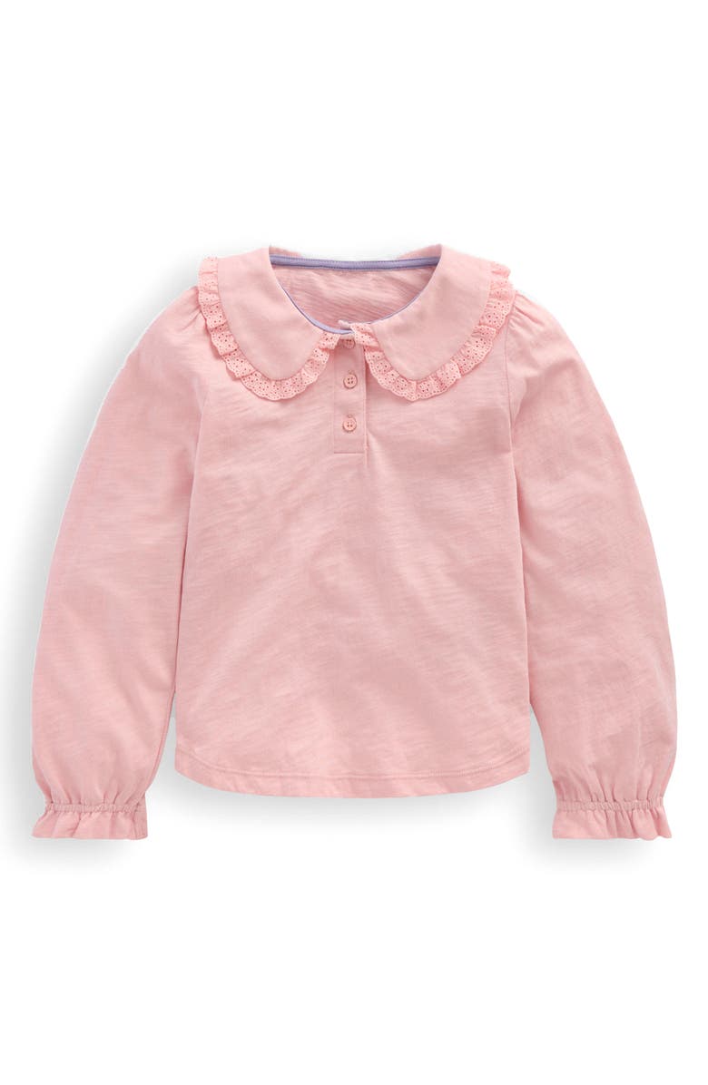 Mini Boden Kids' Slub Cotton Top, Main, color, Chalk Pink