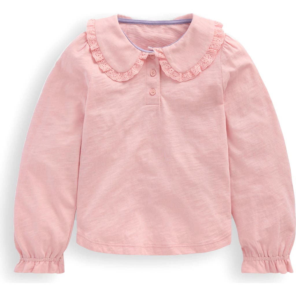 Mini Boden Kids' Slub Cotton Top In Pink