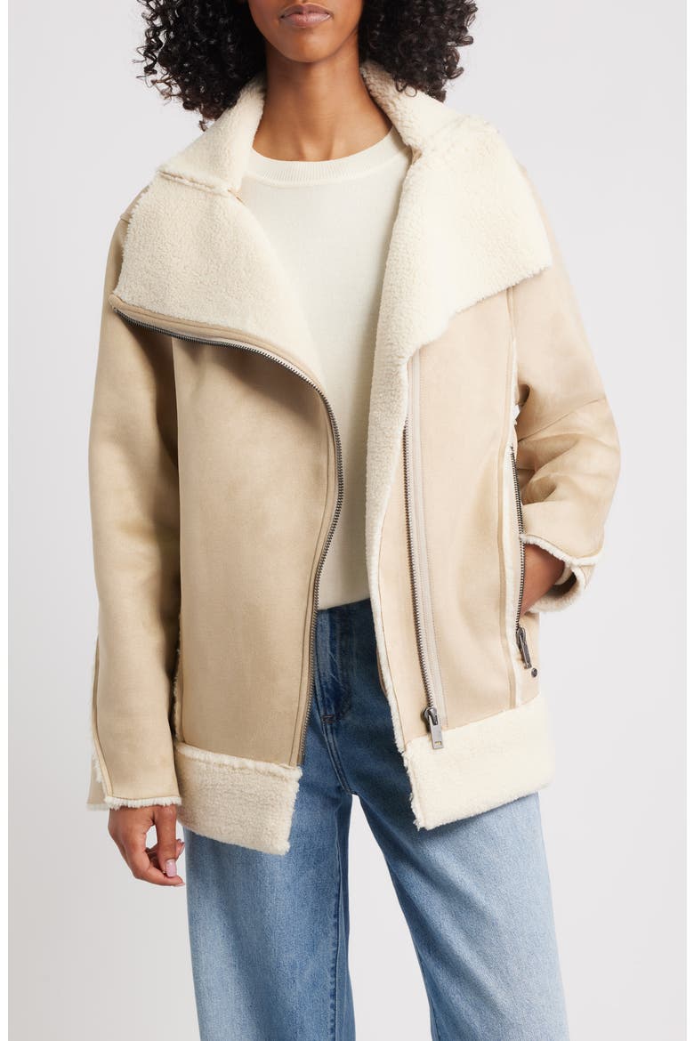 Avelie Luxefluff Faux Shearling Jacket, Alternate, color, SAND