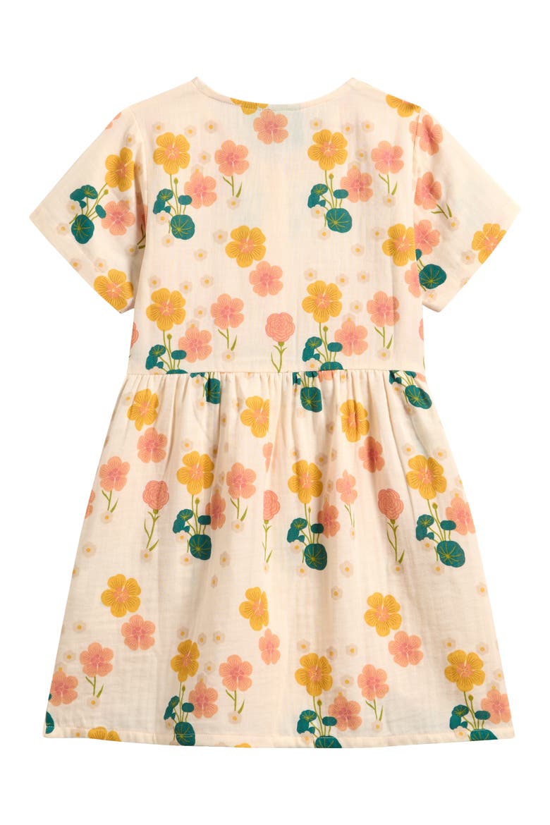 Kids' Flora Short Sleeve Dress, Alternate, color, CREAM