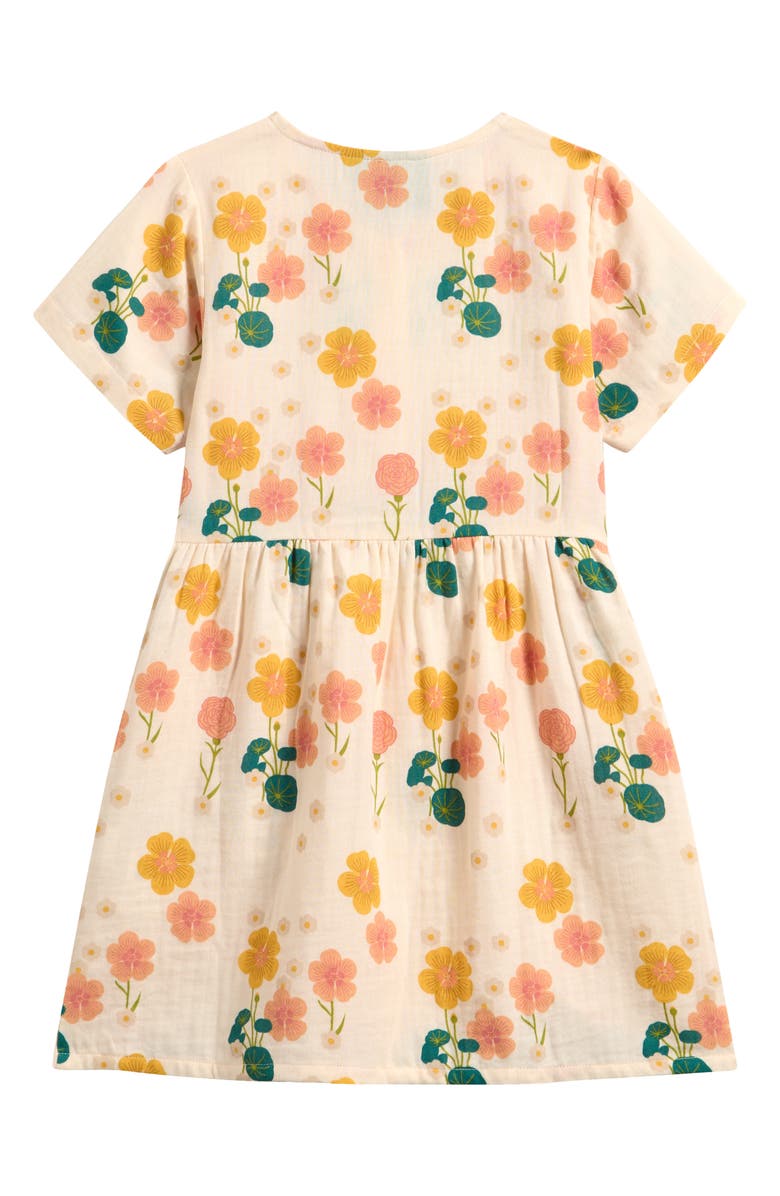 Little Green Radicals Kids' Flora Short Sleeve Dress, Alternate, color, Cream