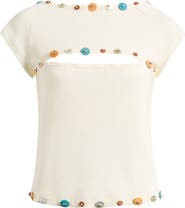 JADED LONDON Button Trim Top