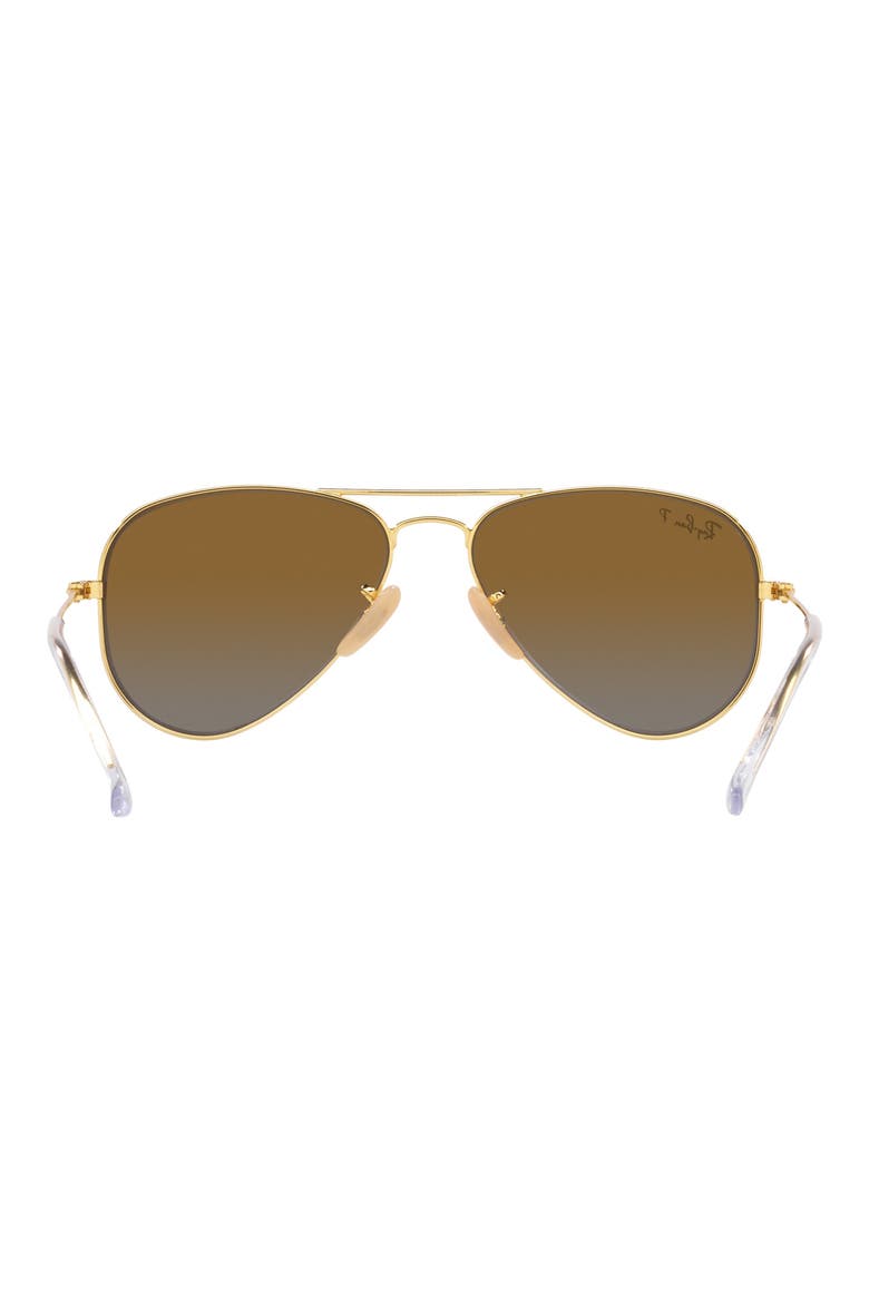 Kids' Junior Aviator 52mm Gradient Polarized Pilot Sunglasses, Alternate, color, GOLD FLASH