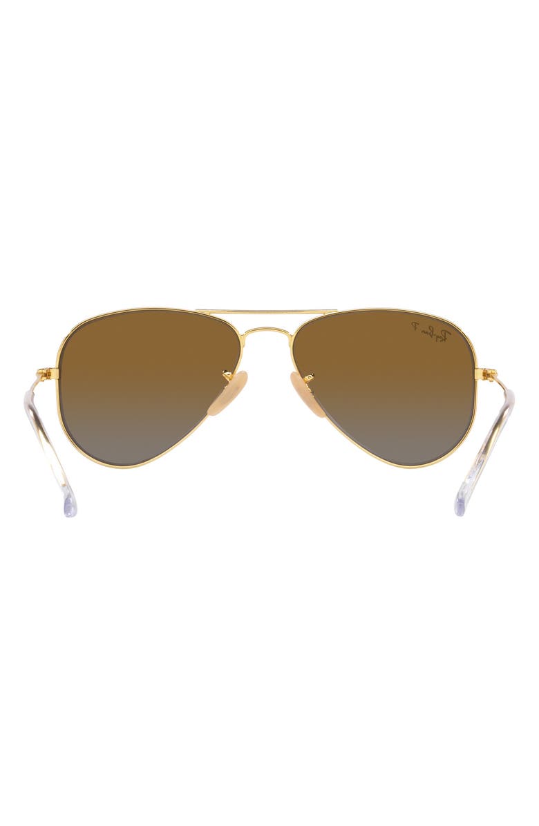 Ray-Ban Kids' Junior Aviator 52mm Gradient Polarized Pilot Sunglasses, Alternate, color, Gold Flash