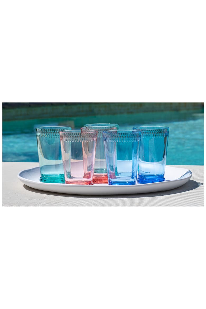 Tritan Scallop Set of 6 Tumblers, Alternate, color, BLUE MULTI