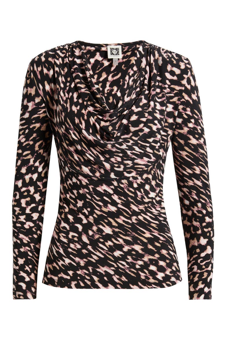 Abstract Print Cowl Neck Top, Alternate, color, BLACK MULTI/ BLACK