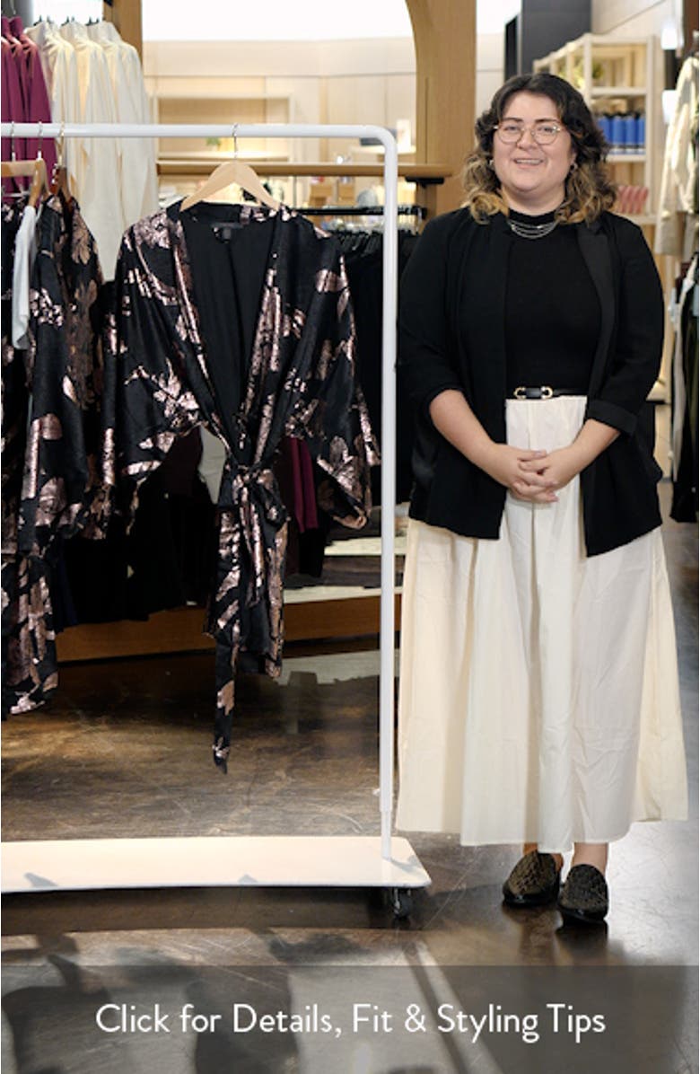 Floral Metallic Satin Robe, sales video thumbnail