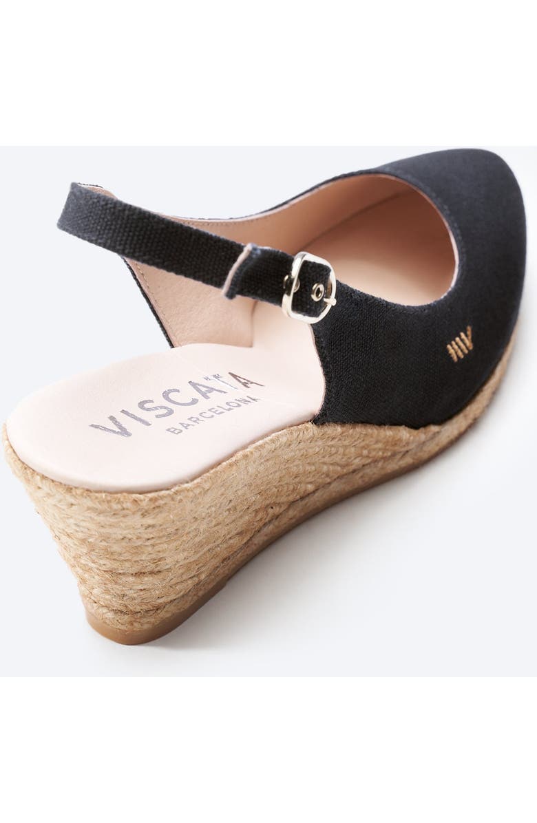 VISCATA Palomera Canvas Espadrille Wedges, Alternate, color, Medium Black