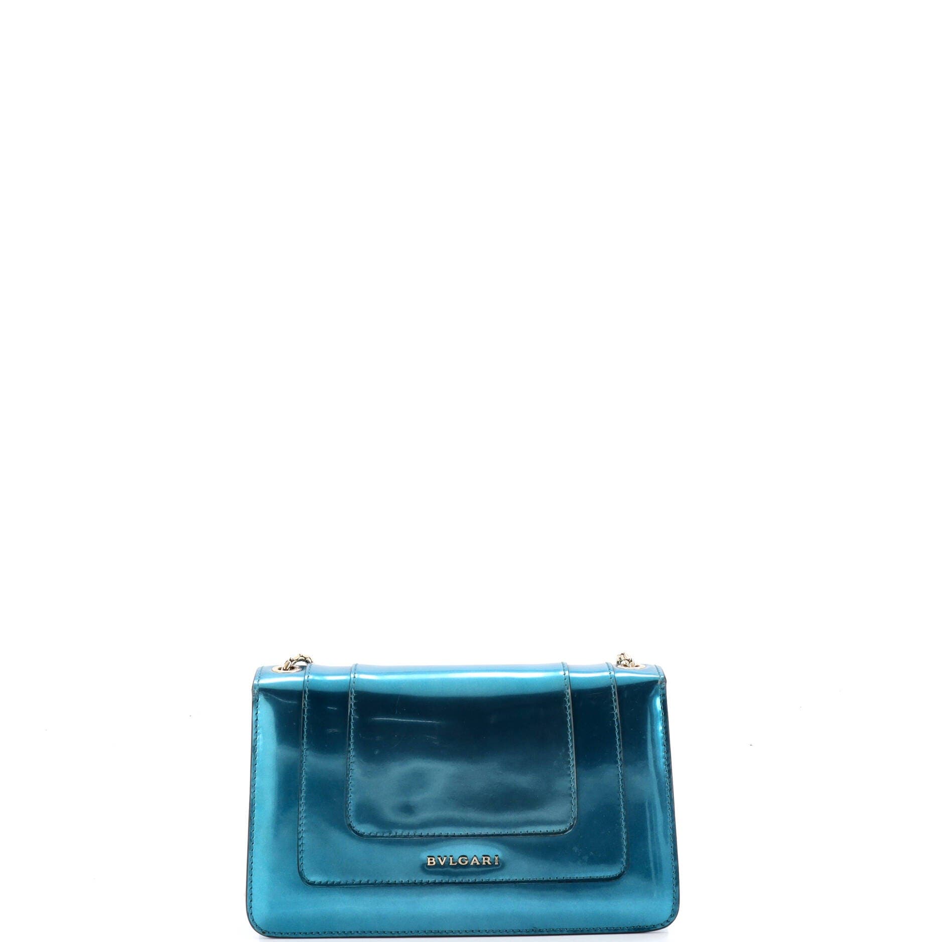 Serpenti Forever Shoulder Bag Metallic Leather Small, Alternate, color, Blue