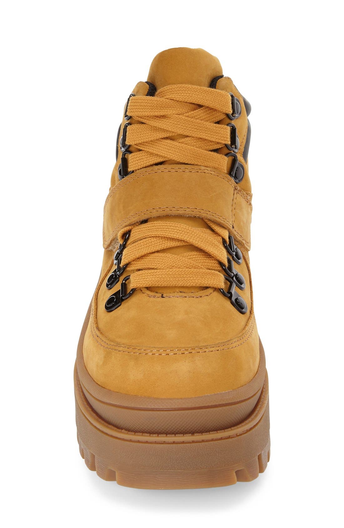 Top-Peak Hiker Boot, Alternate, color, WHEAT NUBUCK LEATHER
