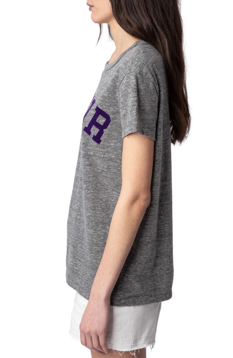 Zadig & Voltaire Flamme Amour Cotton Blend T-Shirt, Alternate, color, 