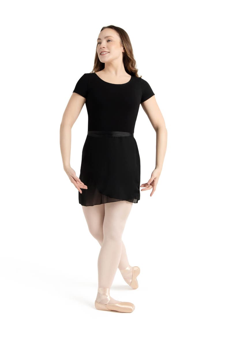 Georgette Wrap Skirt, Alternate, color, black