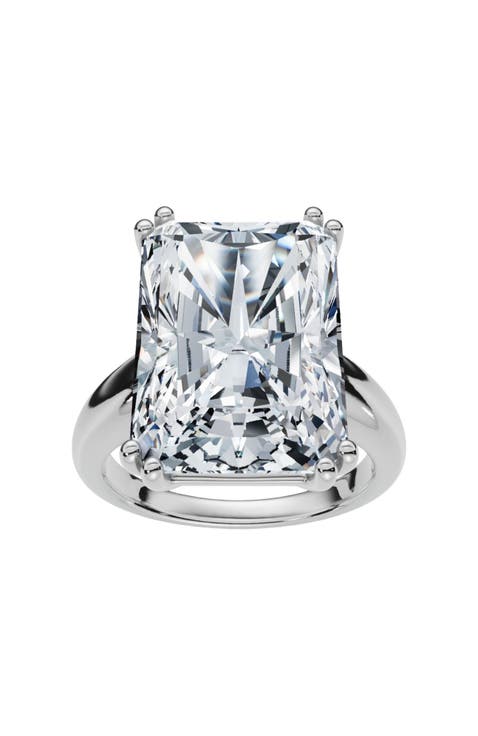 Certified 11Ct Radiant Cut Diamond Engagement Ring 14k Gold Lab Grown