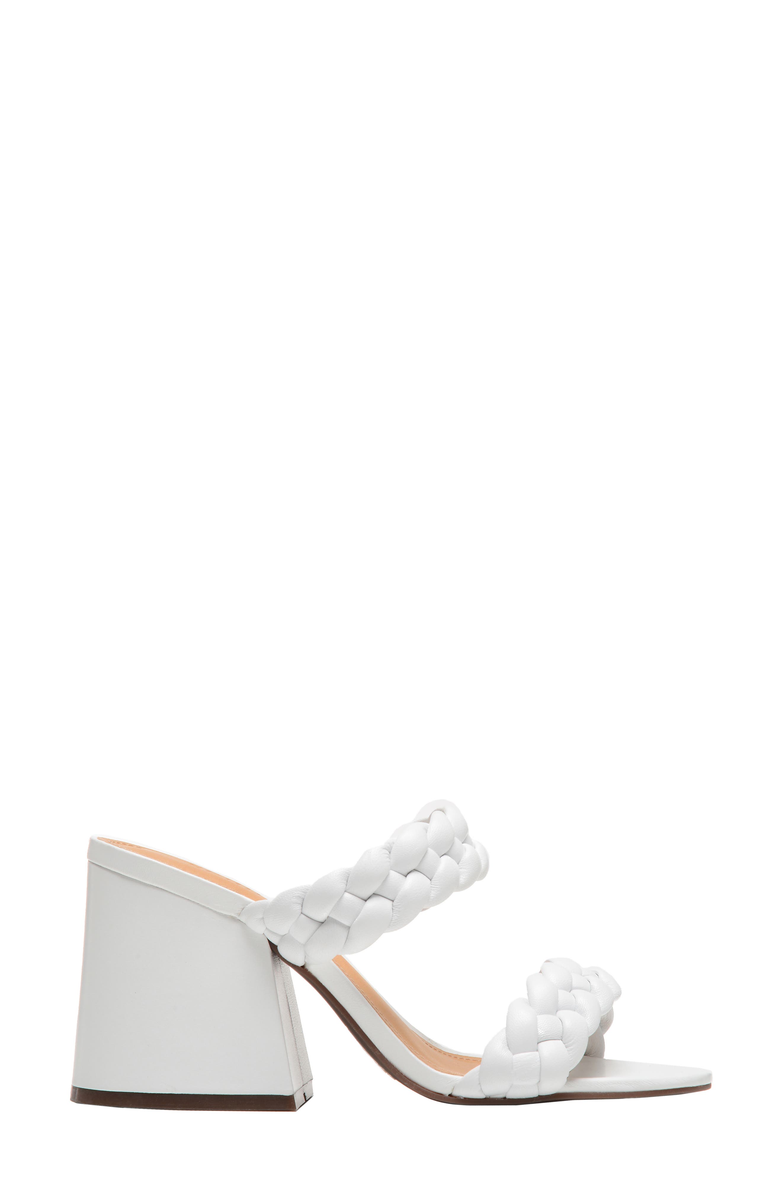 Elida Block Heel Slide Sandal, Alternate, color, WHITE