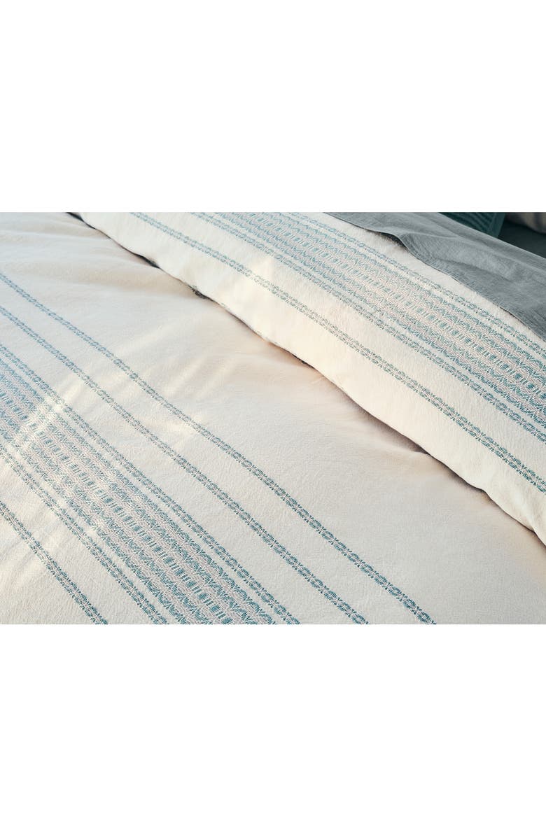 Coyuchi Rippled Stripe Organic Cotton Duvet Cover, Alternate, color,