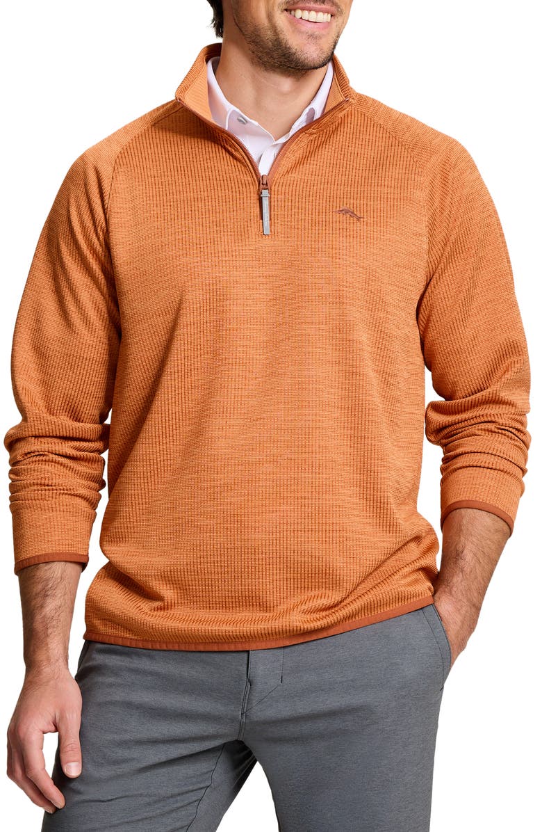 Tommy Bahama Palm Pro IslandZone<sup>®</sup> Performance Half Zip Pullover, Main, color, Vegas Orange