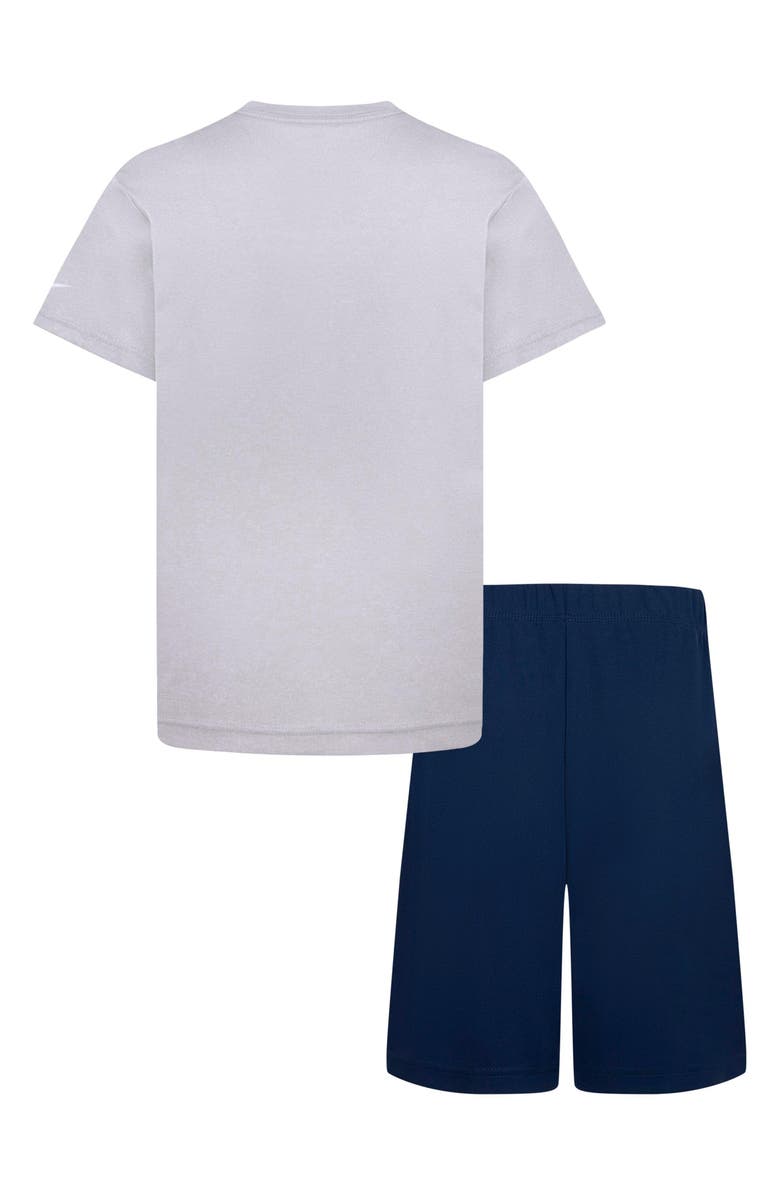3 Brand Kids' Wordmark Graphic T-Shirt & Shorts Set, Alternate, color, Light Gray Heather