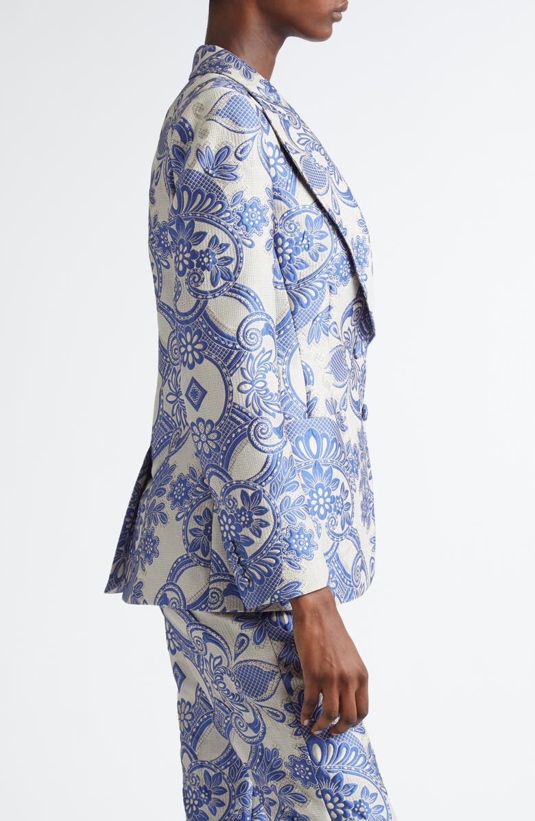 Etro Lace Motif Single Breasted Blazer, Alternate, color, 