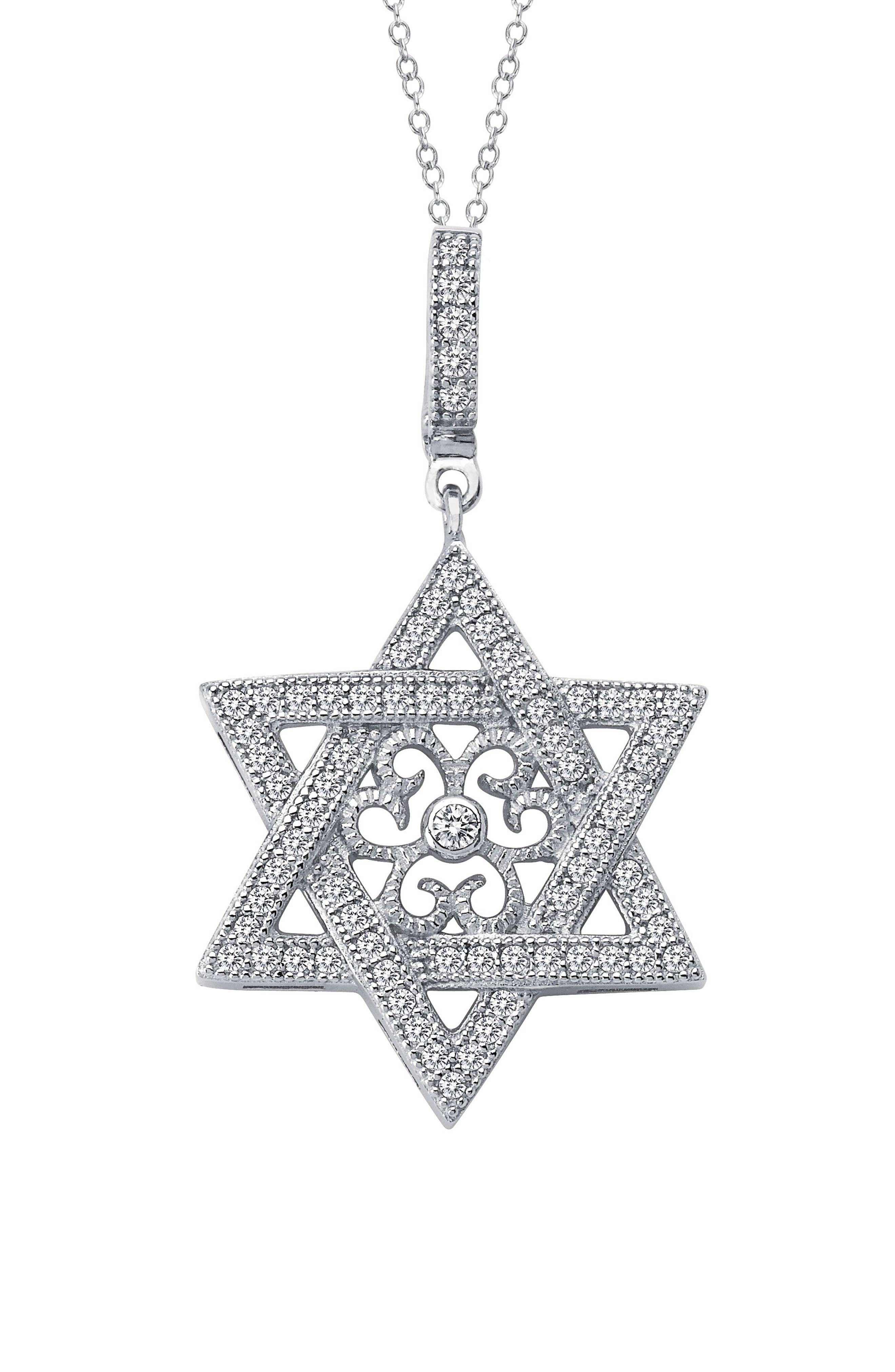 Lafonn Star of David Simulated Diamond Pendant Necklace