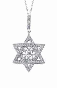 Lafonn Star of David Simulated Diamond Pendant Necklace