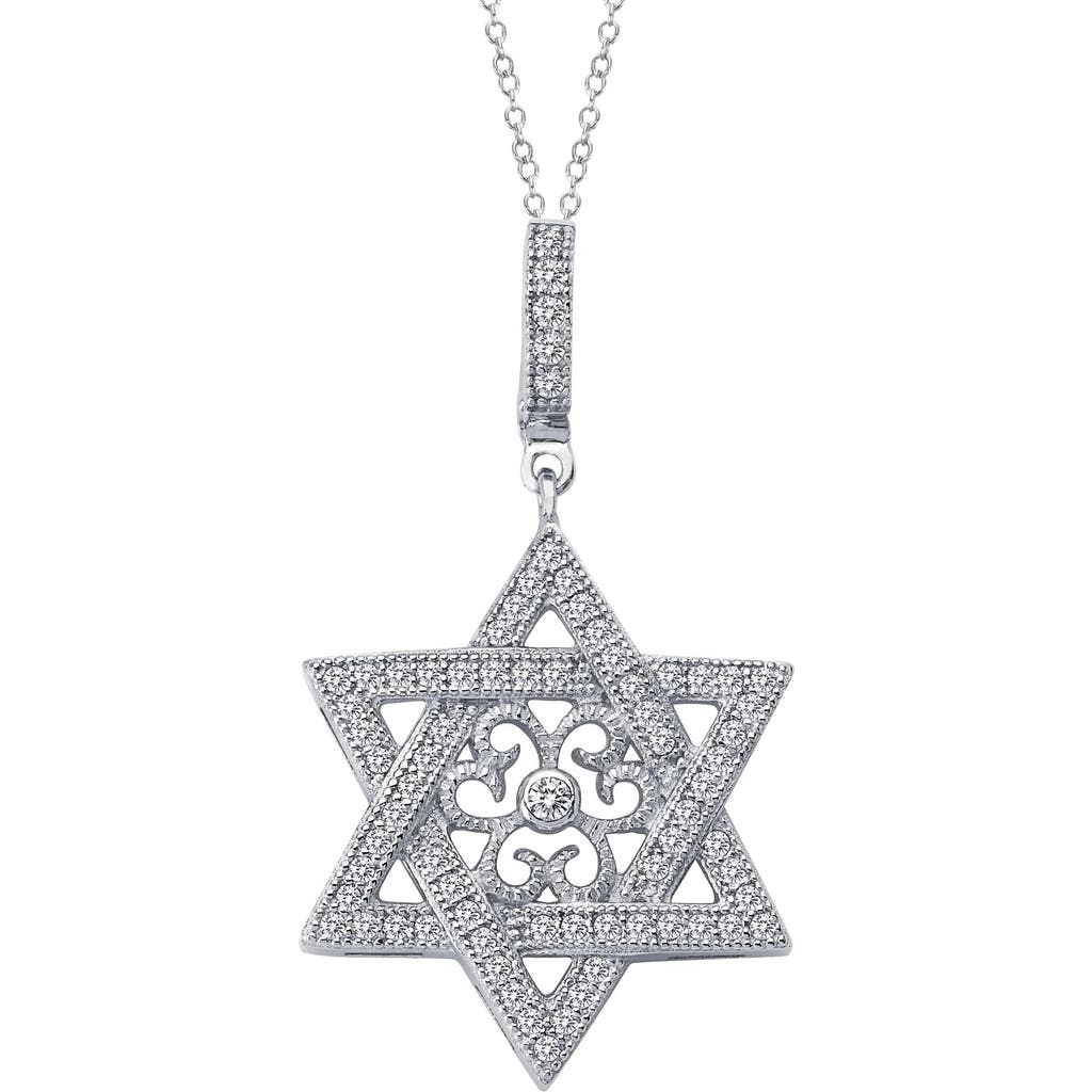 Lafonn Star Of David Simulated Diamond Pendant Necklace In Metallic