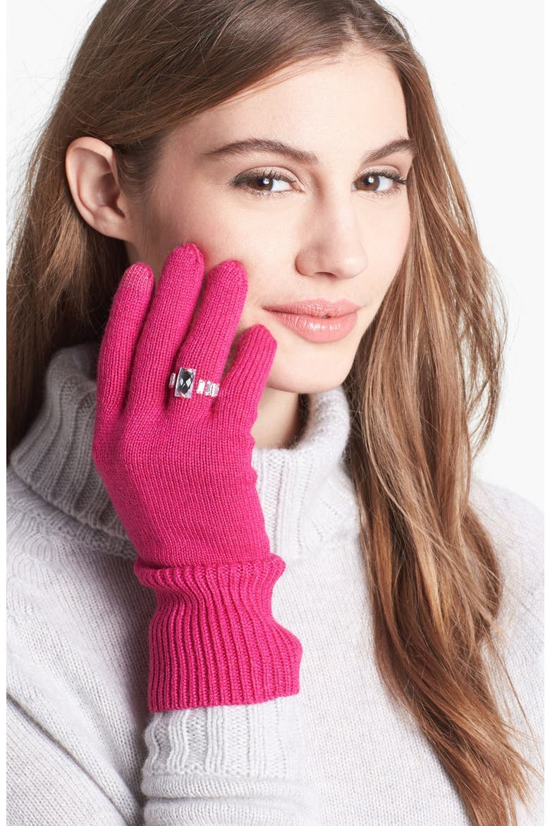 'ring' wool blend gloves, Alternate, color, VIVID SNAPDRAGON