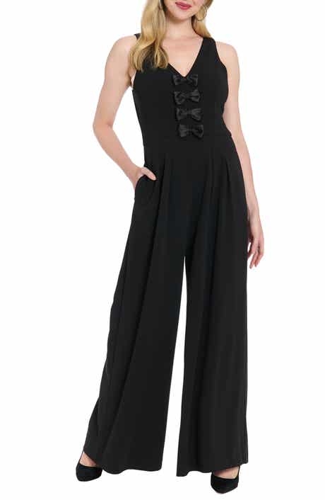 London Times Bowtie Wide Leg Jumpsuit