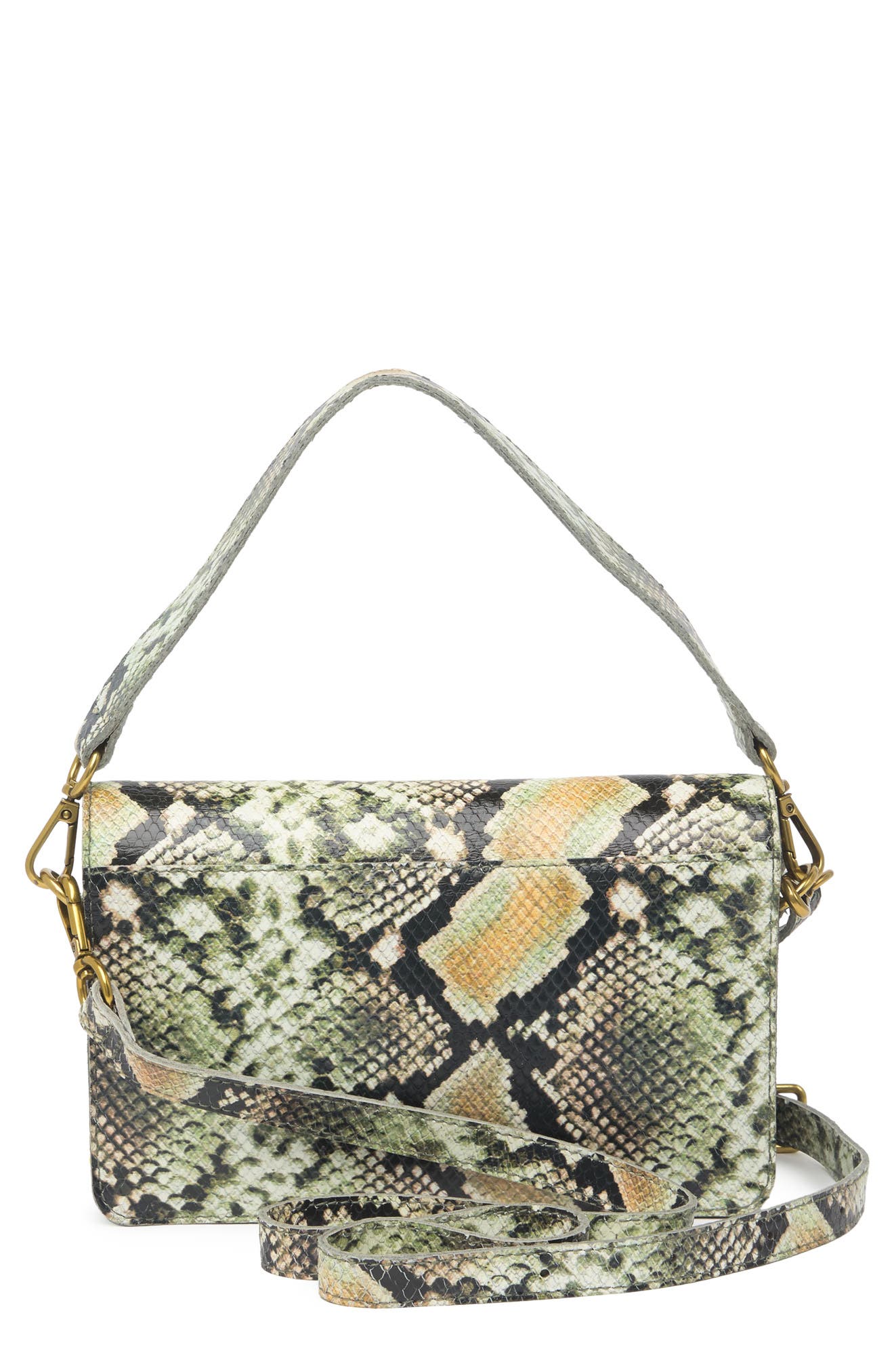 Madewell Snake Embossed Leather Convertible Crossbody Bag, Alternate, color, 