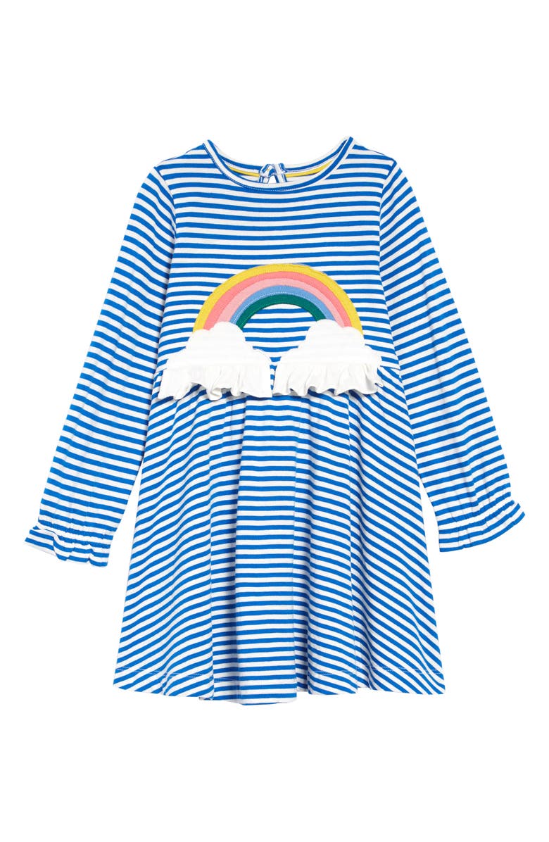 Mini Boden Fun Appliqué Jersey Dress, Main, color, 