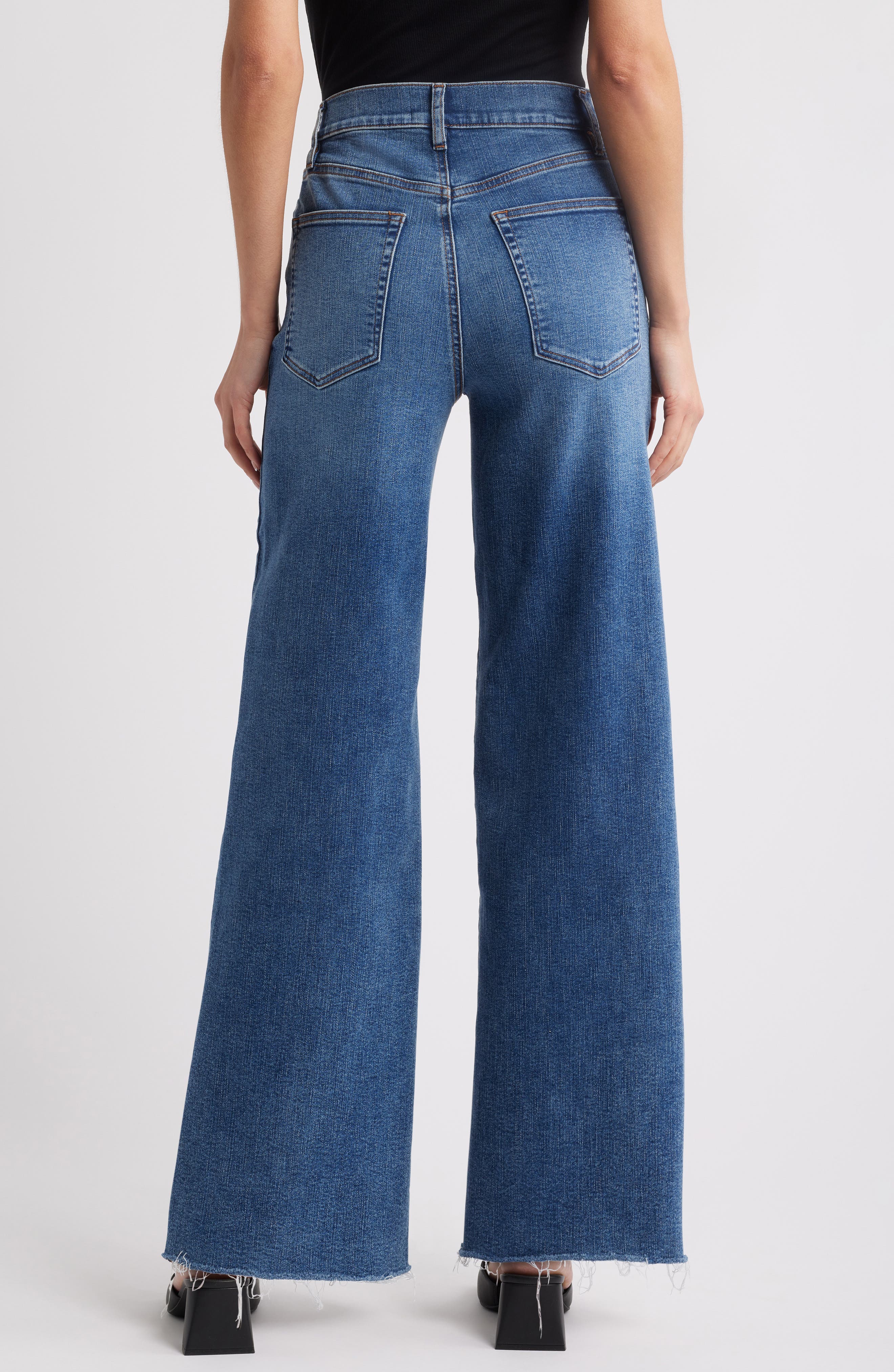 Le Slim Raw Hem Palazzo Jeans - image 2