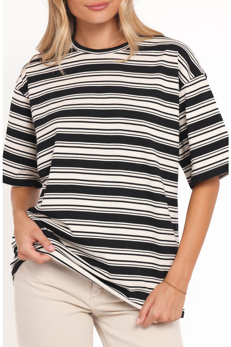Zestora Stripe T-Shirt, Alternate, color, BLACK IVORY STRIPE