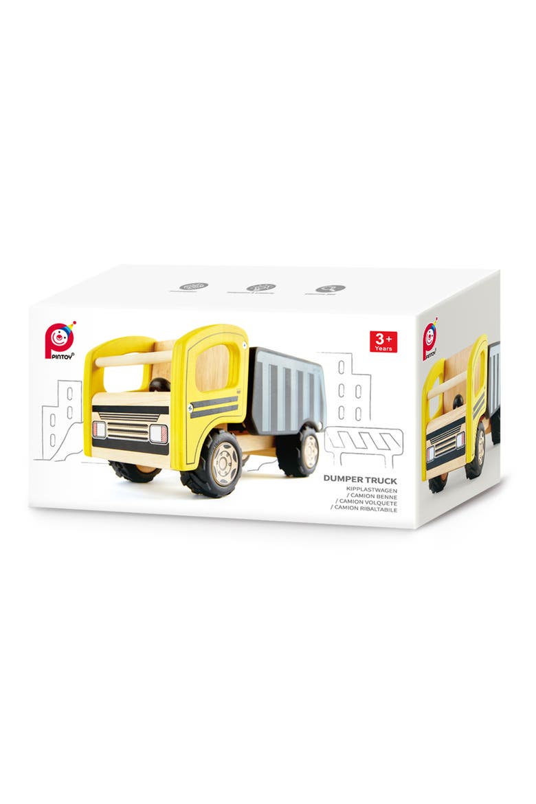 Wood Toy Dump Truck, Alternate, color, YELLOW