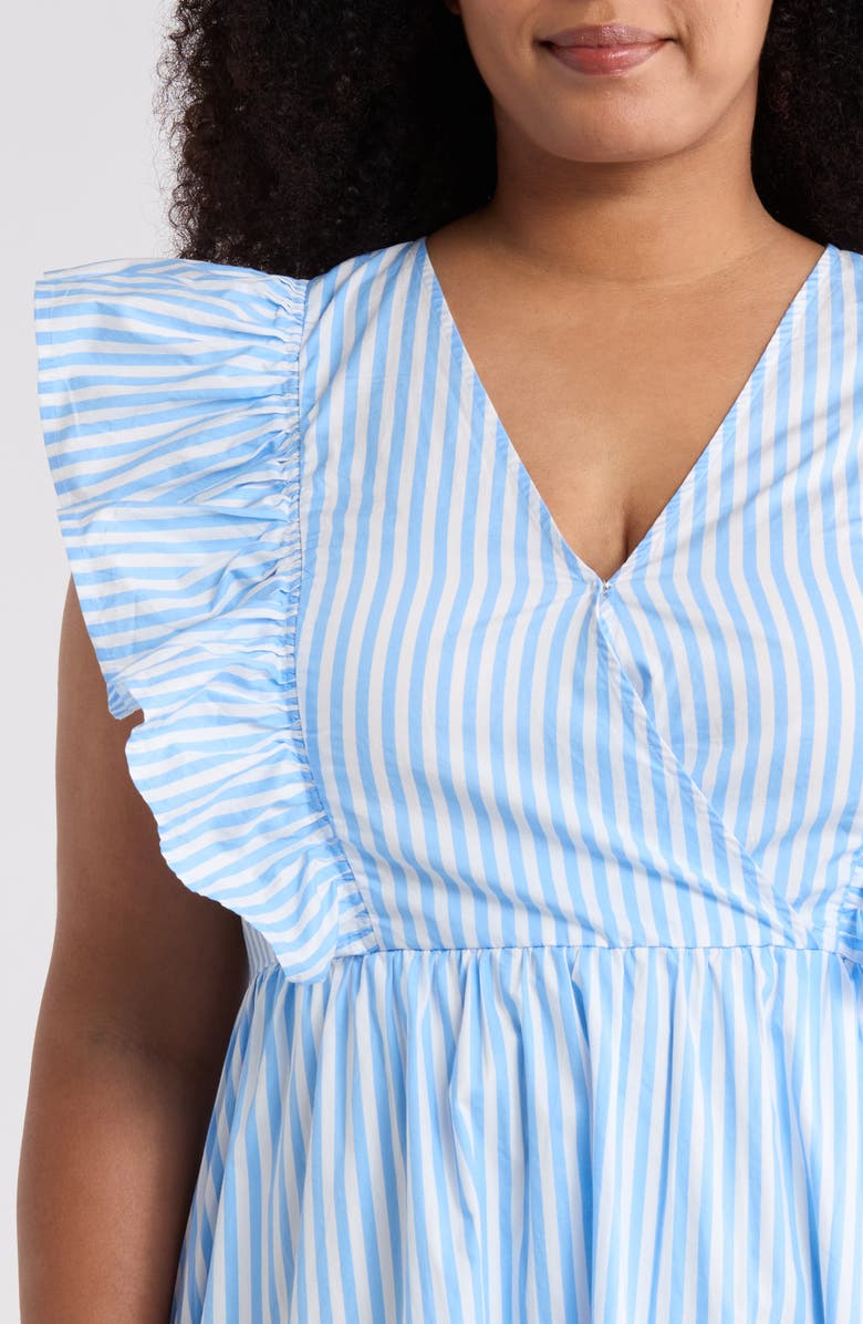 SUGARLIPS Fairness Stripe Cotton Poplin Dress, Alternate, color, Blue-Stripe