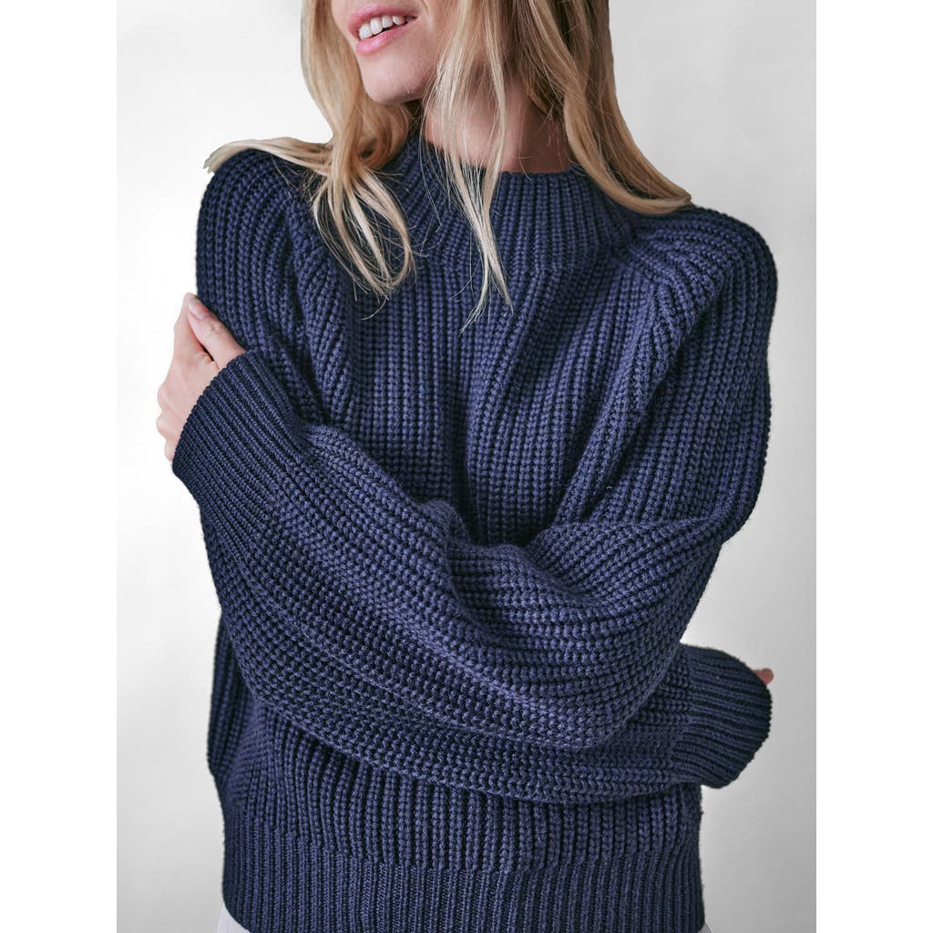Cape Cove Dusk Italian Merino Sweater In Blue