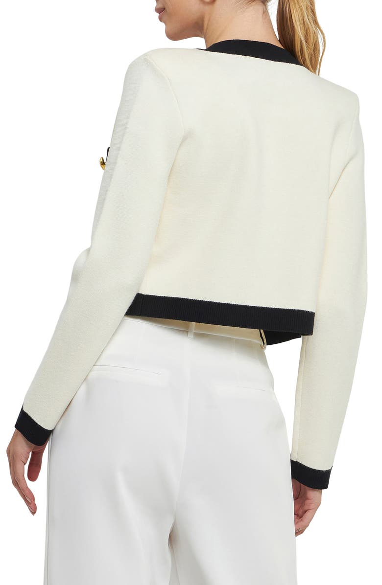 Endless Rose Contrast Edge Cardigan, Alternate, color, Cream/Black